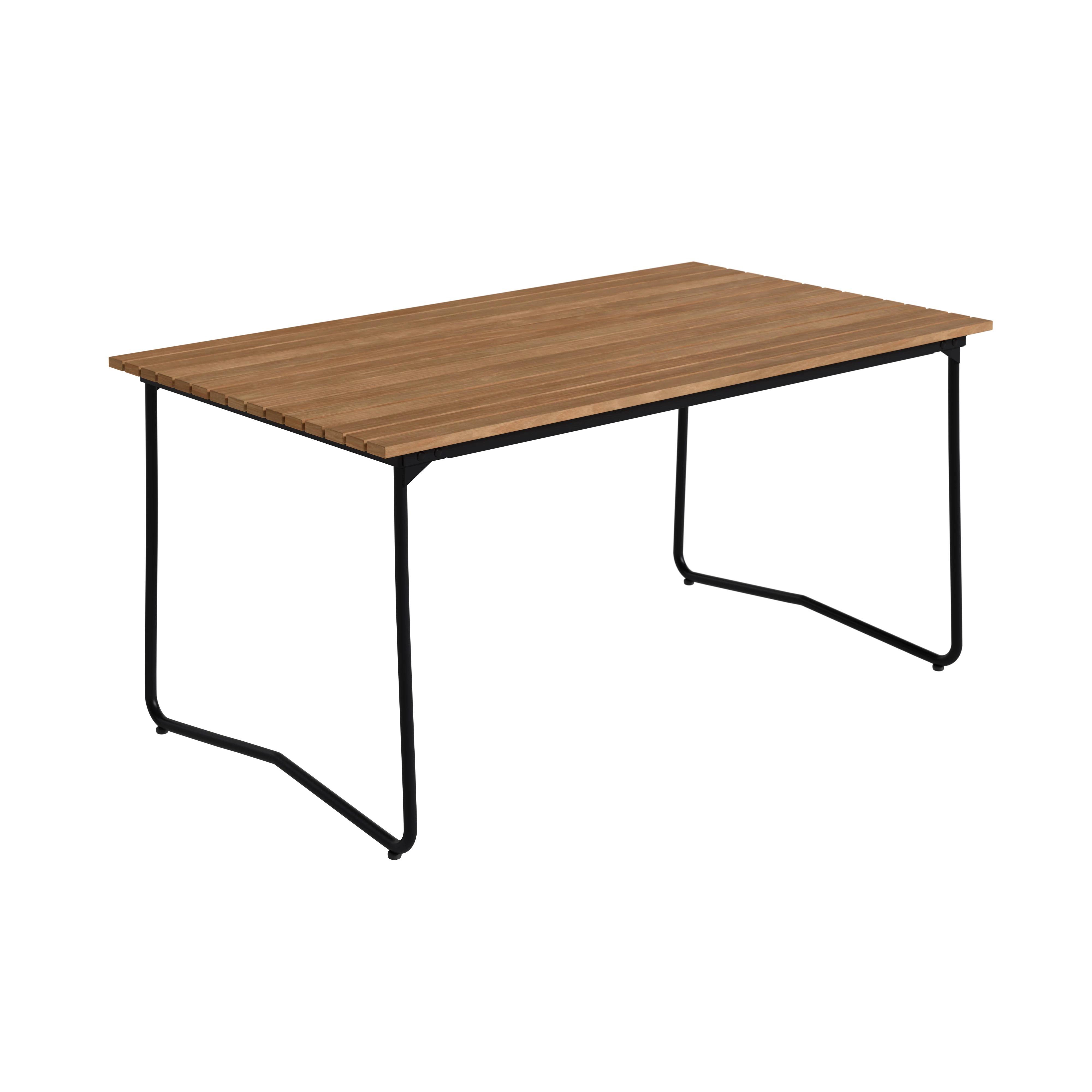 Grythyttan Stålmöbler Bovik Bord 92x150 Cm / Svart Stål - Trädgårdsbord Teak