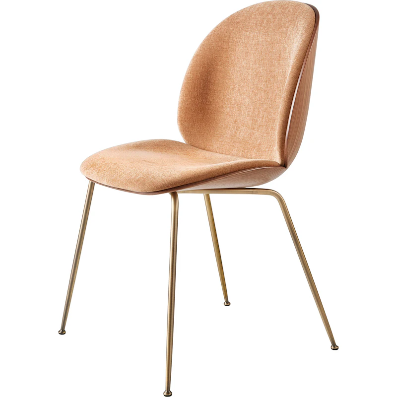 Beetle Dining Chair Walnut/Antique Brass Belsuede 132