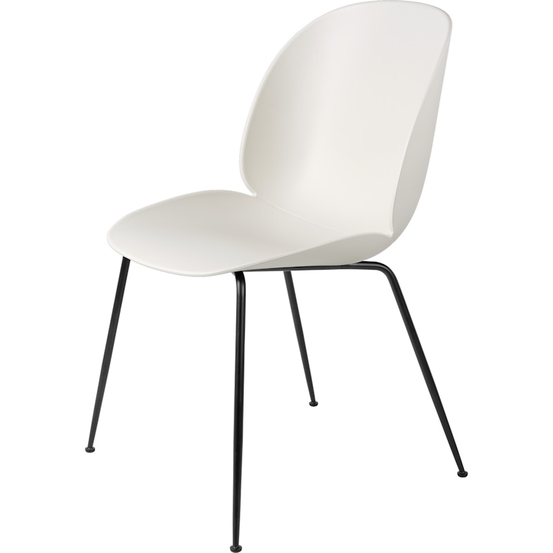 Beetle Stol Oklädd Conic Base Matt Black, Alabaster White