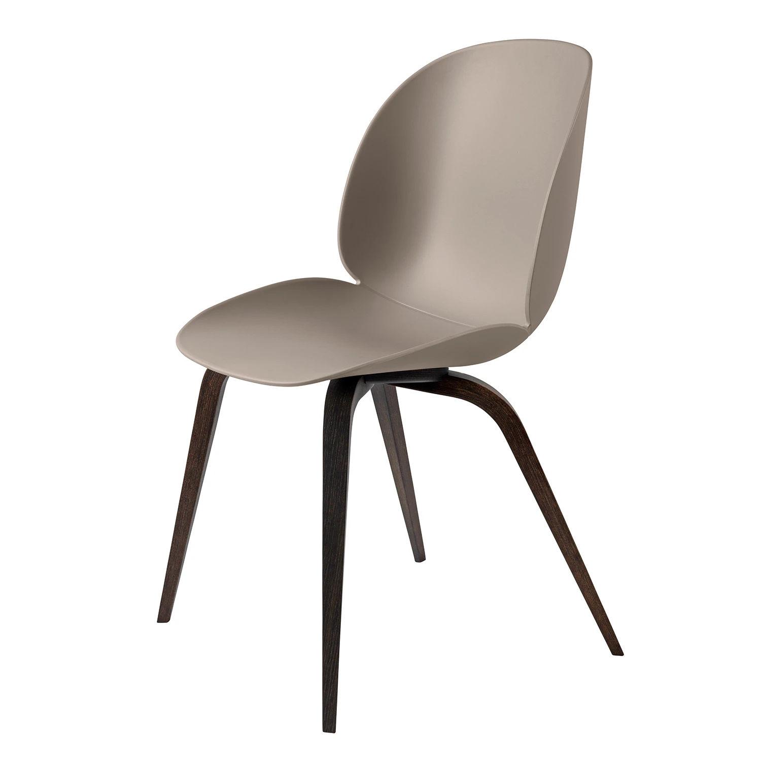 Gubi Beetle Stol Oklädd Wood Base Rökt Ek Beige - Stolar Plast New Beige