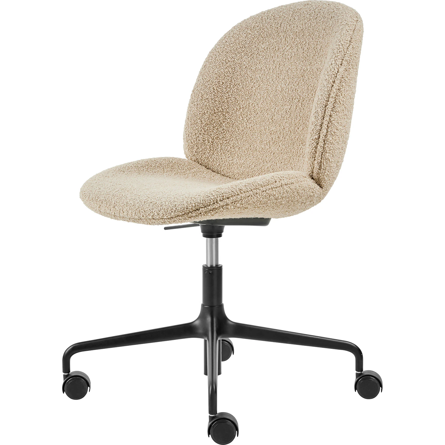 Gubi Beetle Snurrstol Fullt Kl&auml;dd Karakorum 003 - Kontorsstolar Ullboucl&eacute; Beige