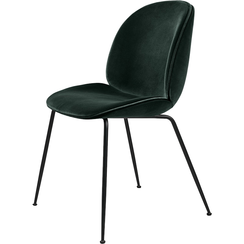 Beetle Stol Klädd Black Base/ Velvet, Dark Green