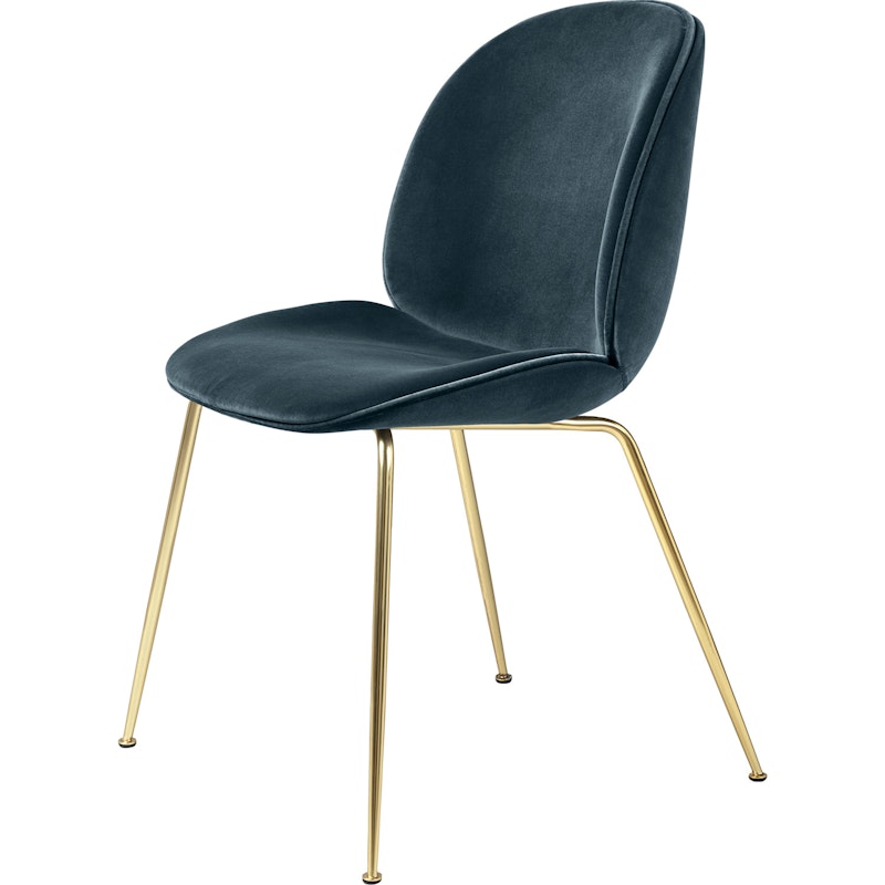 Beetle Stol Klädd Brass Base/ Dandy, Steel Blue