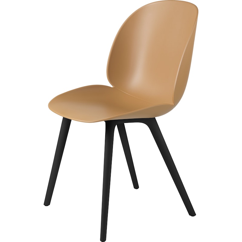 Beetle Stol Oklädd Plast Black Base, Amber Brown