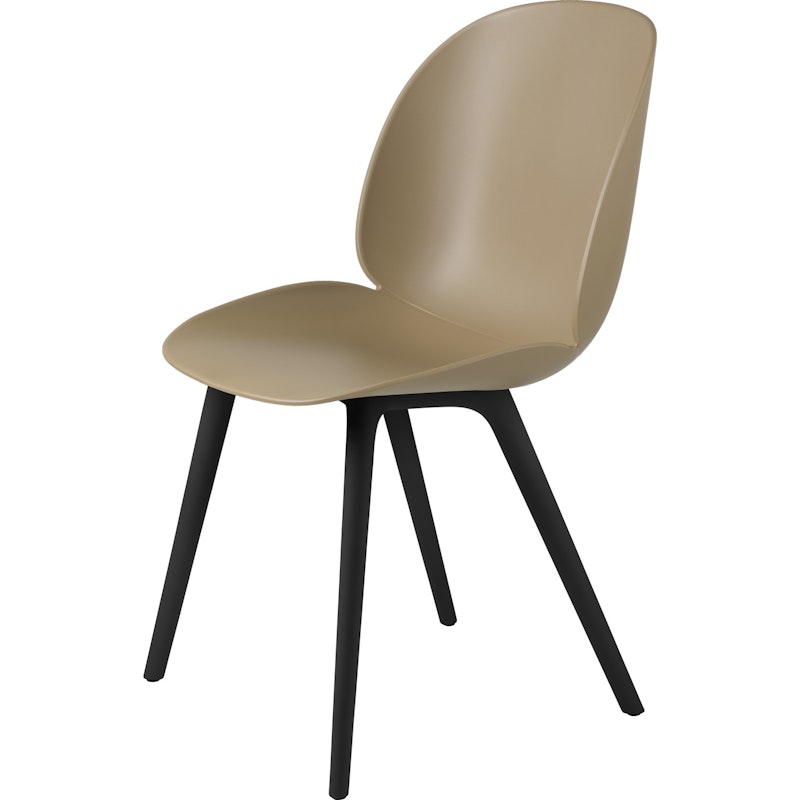 Beetle Stol Oklädd Plast Black Base, Pebble Brown