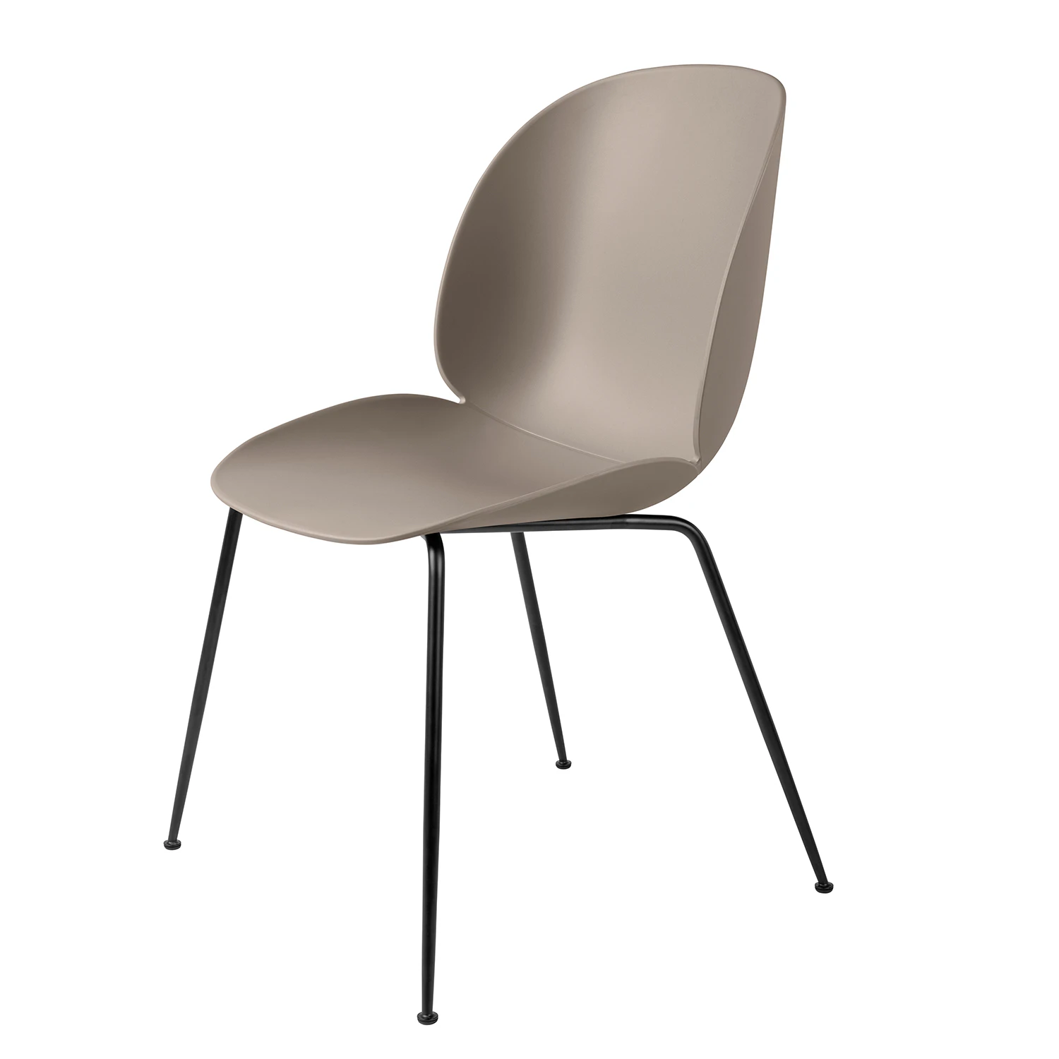 Gubi Beetle Stol Oklädd Conic Base Beige - Stolar Plast Svart
