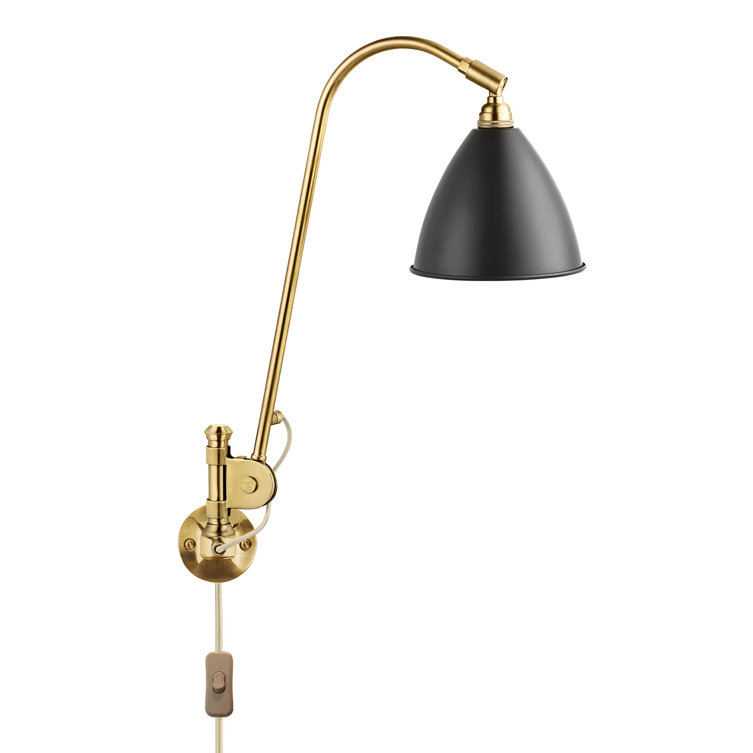 Gubi Bestlite Bl6 V&auml;gglampa M&auml;ssing/ - V&auml;gglampor St&aring;l Svart