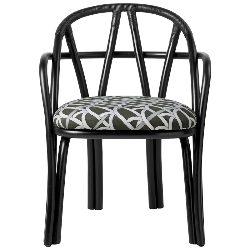 Bistra Matsalsstol, Ebony / Reales Pattern 003