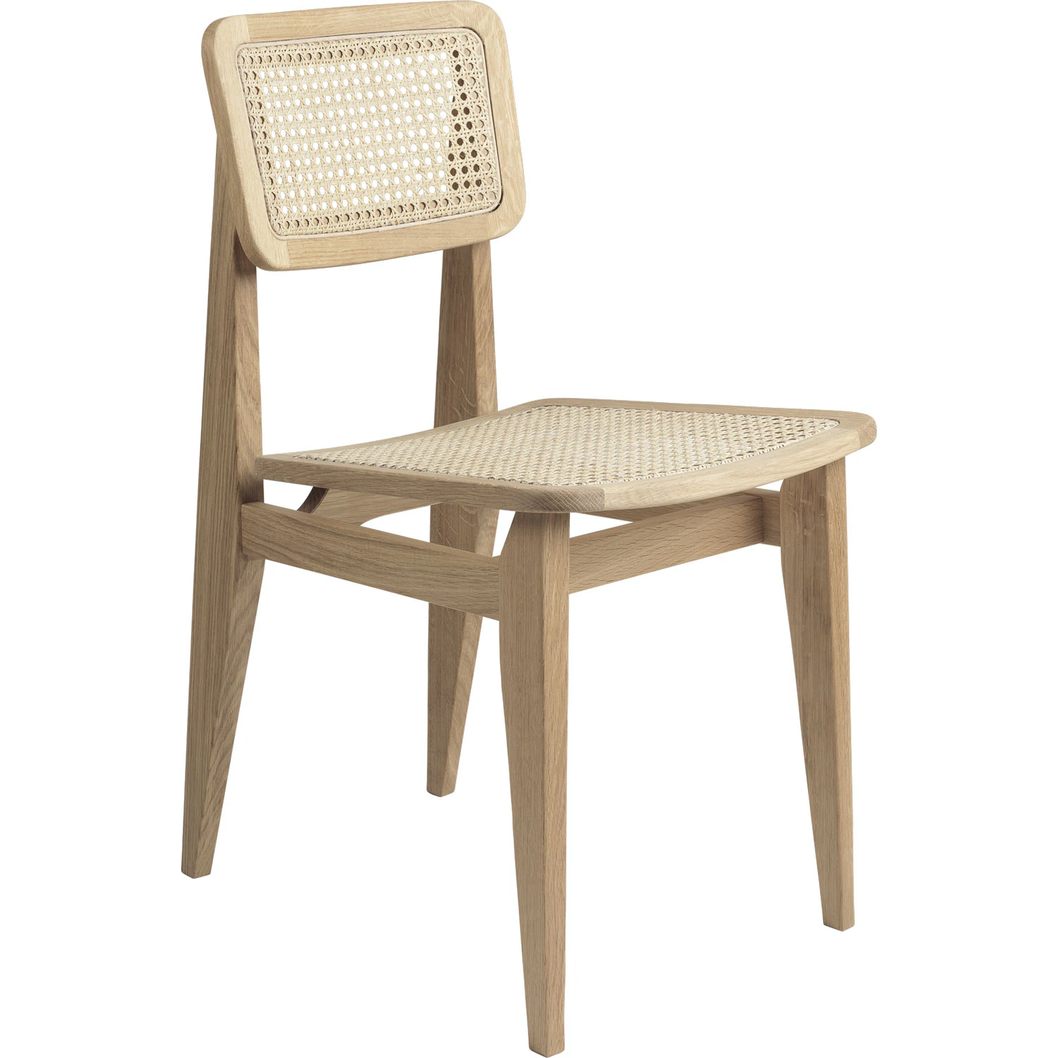 Gubi C-chair Dining Chair iled Oak/cane - Stolar Ek Oljad Ek