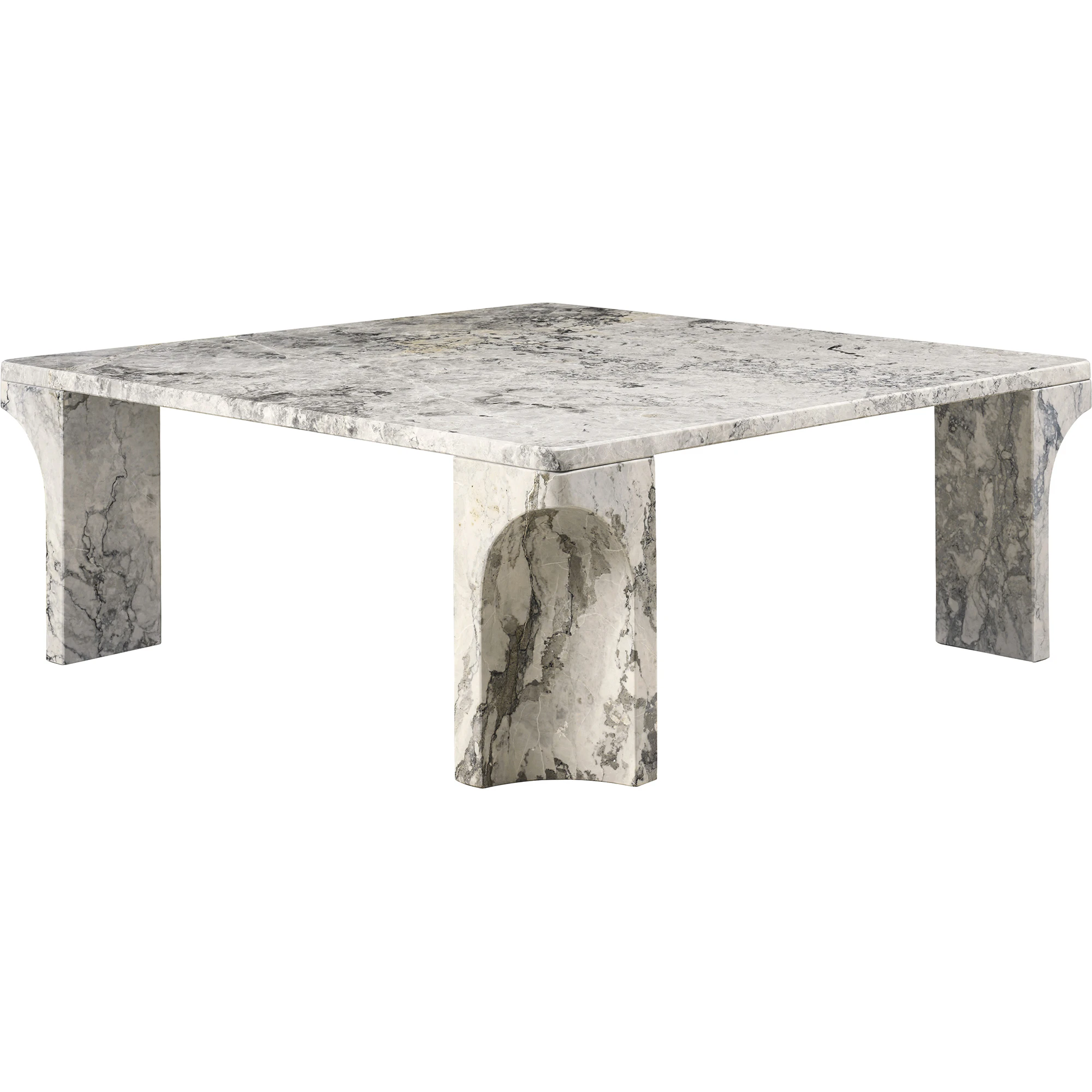 Gubi Doric Soffbord 80x80 Cm - Soffbord Marmor Stormy Gray