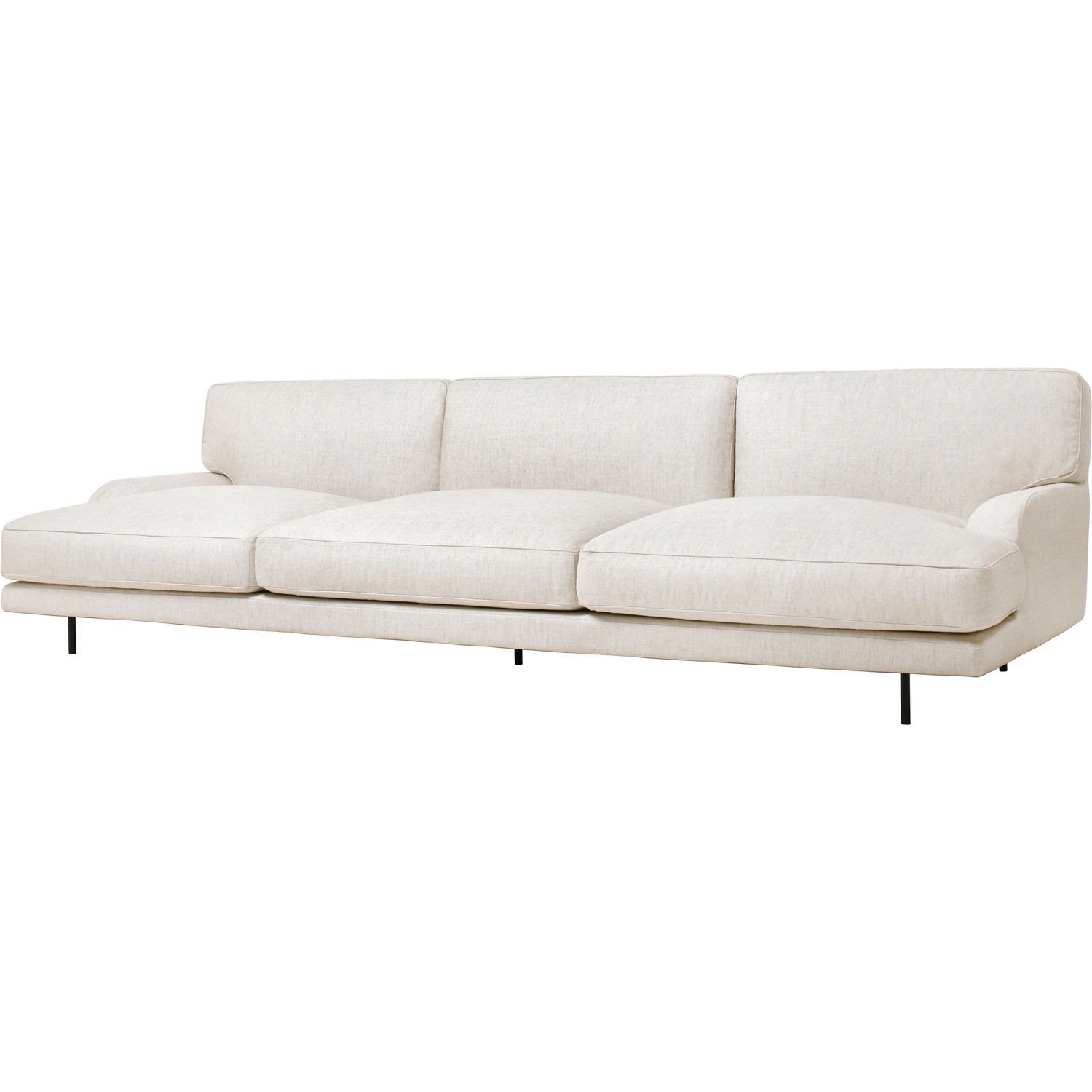 Gubi Flaneur Soffa Fc 3-sits Ben Svart / Hot Madison 419 Off White - 2-sitssoffor Bomull Off-White
