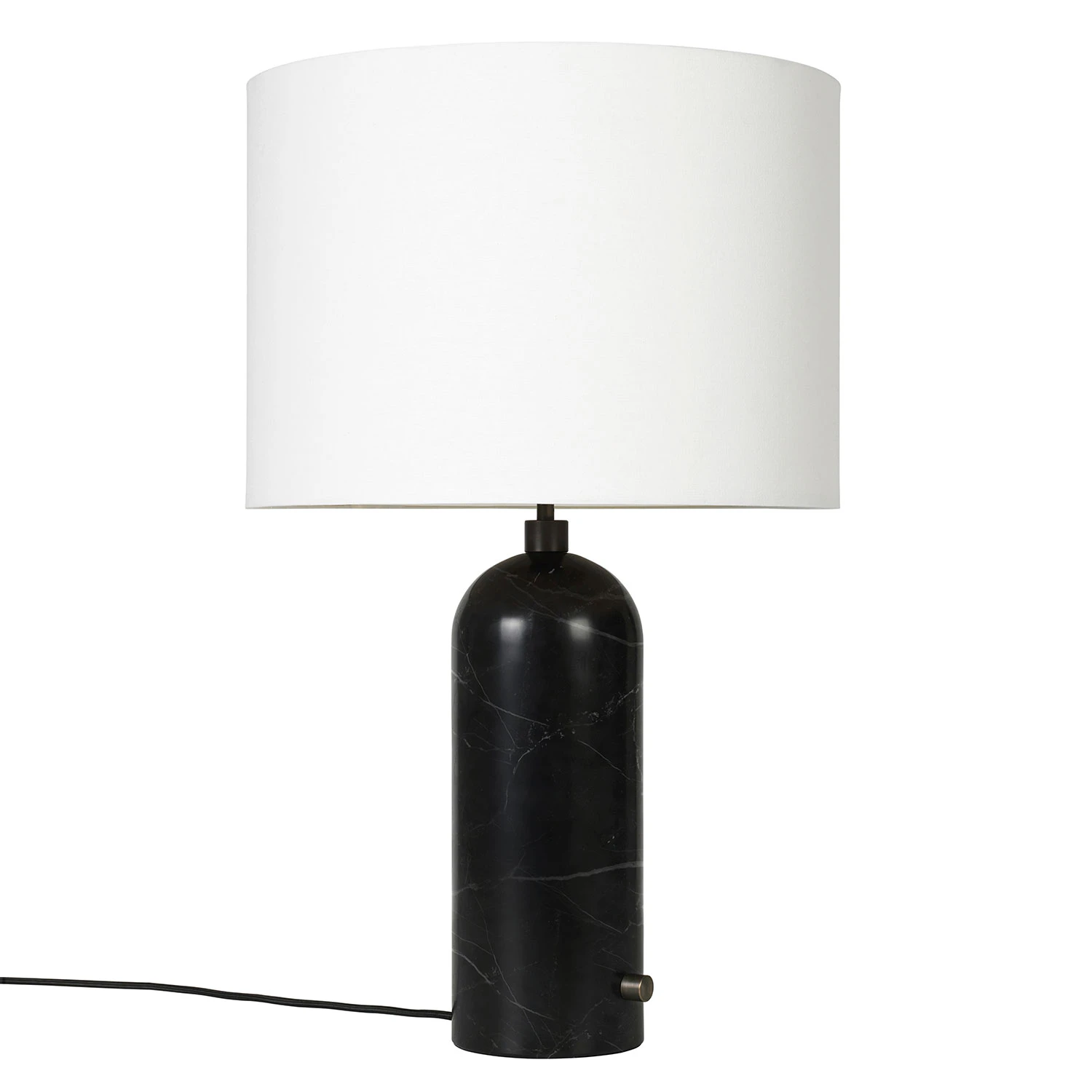 Gubi Gray Bordslampa Stor Svart Marmor / - Bordslampor Textil Vit