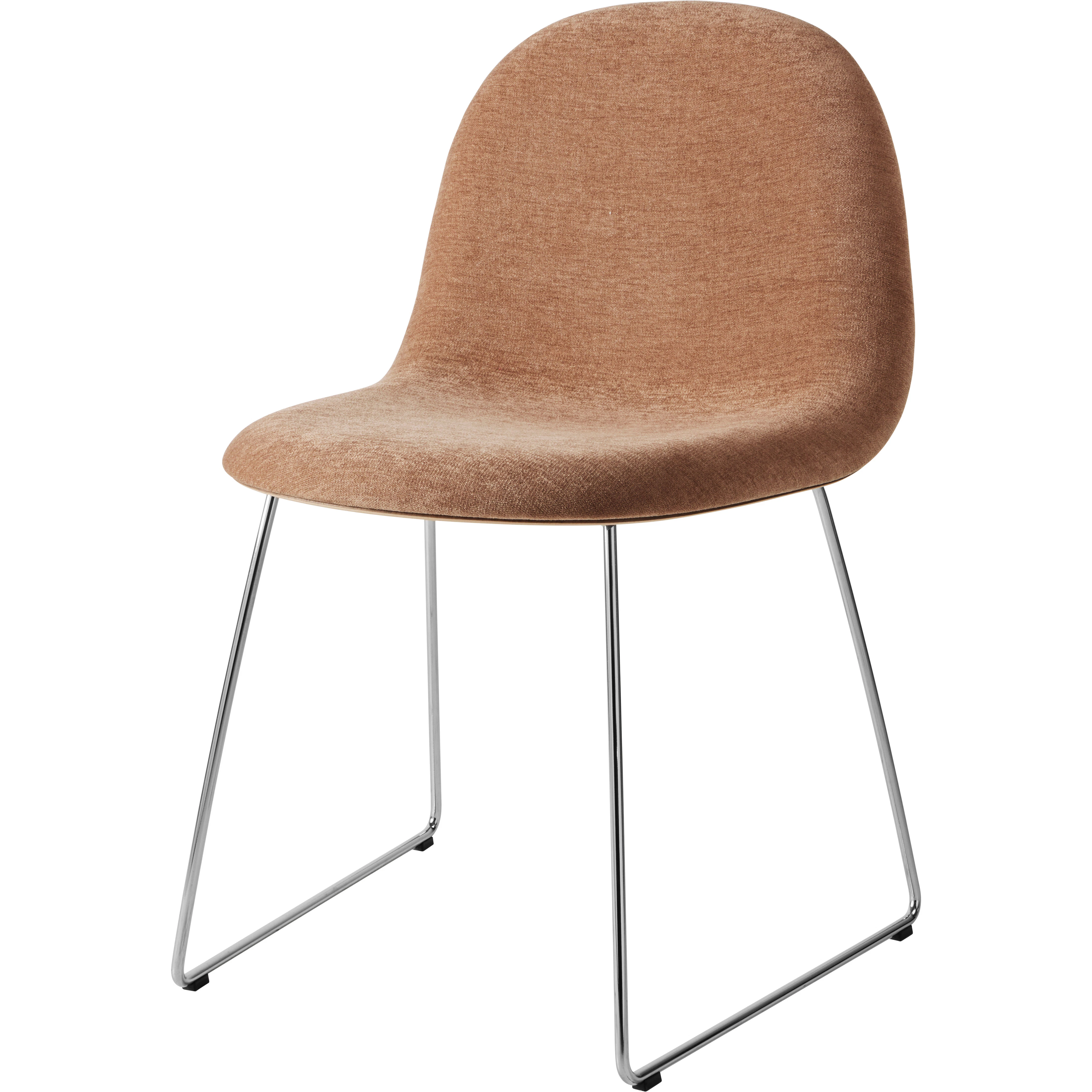 Gubi 3d Matstol Rostfritt Stål / American Walnut / Special Dedar 132 - Stolar Belsuede Brun