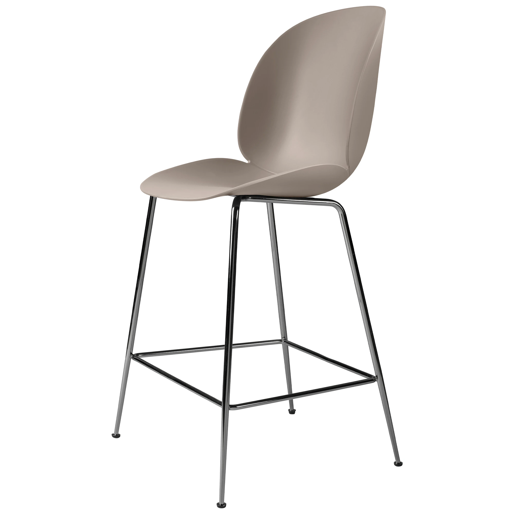 Gubi Beetle Barstol H65 Cm Svart Krom / - Barstolar St&aring;l Beige