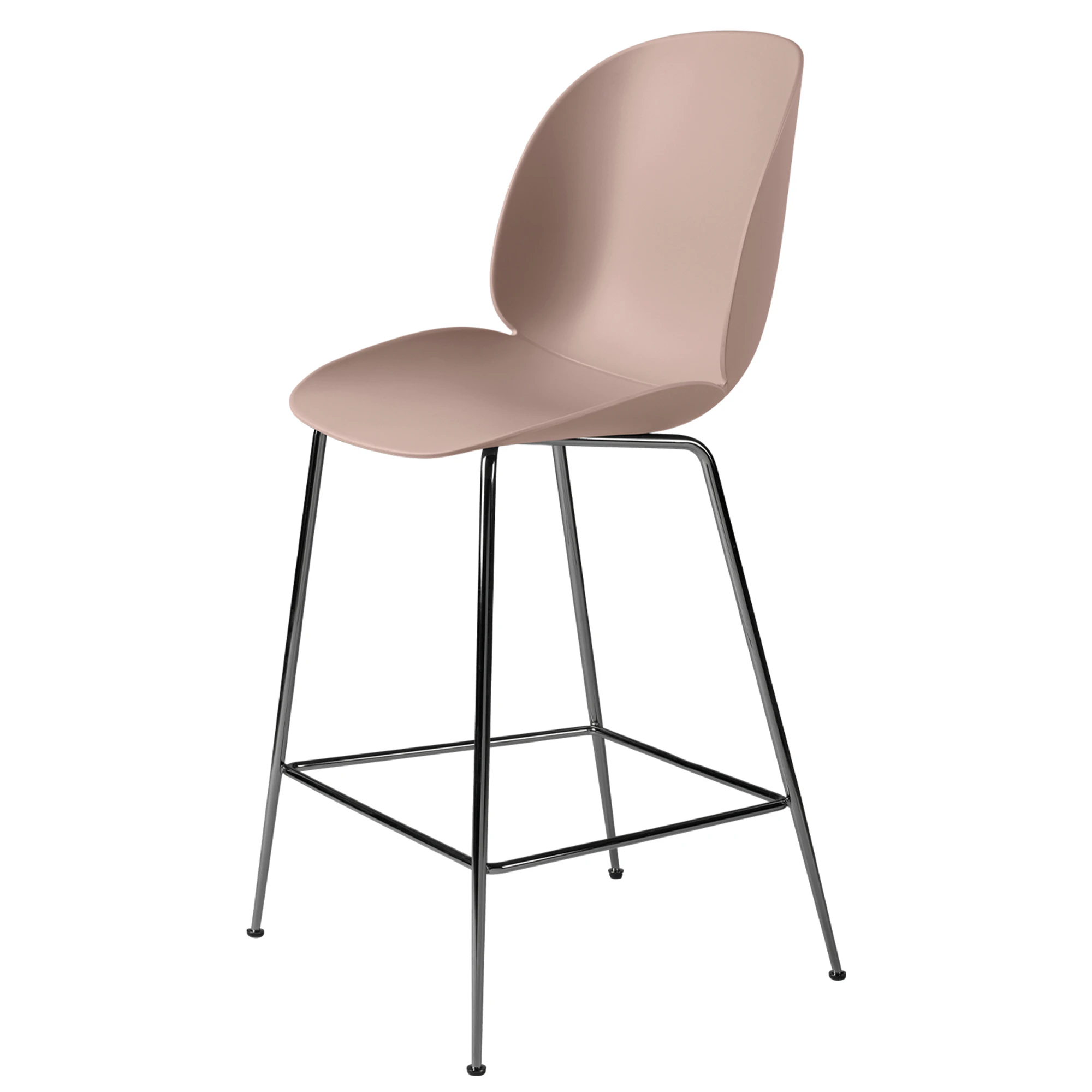 Gubi Beetle Barstol H65 Cm Svart Krom / - Barstolar St&aring;l Rosa