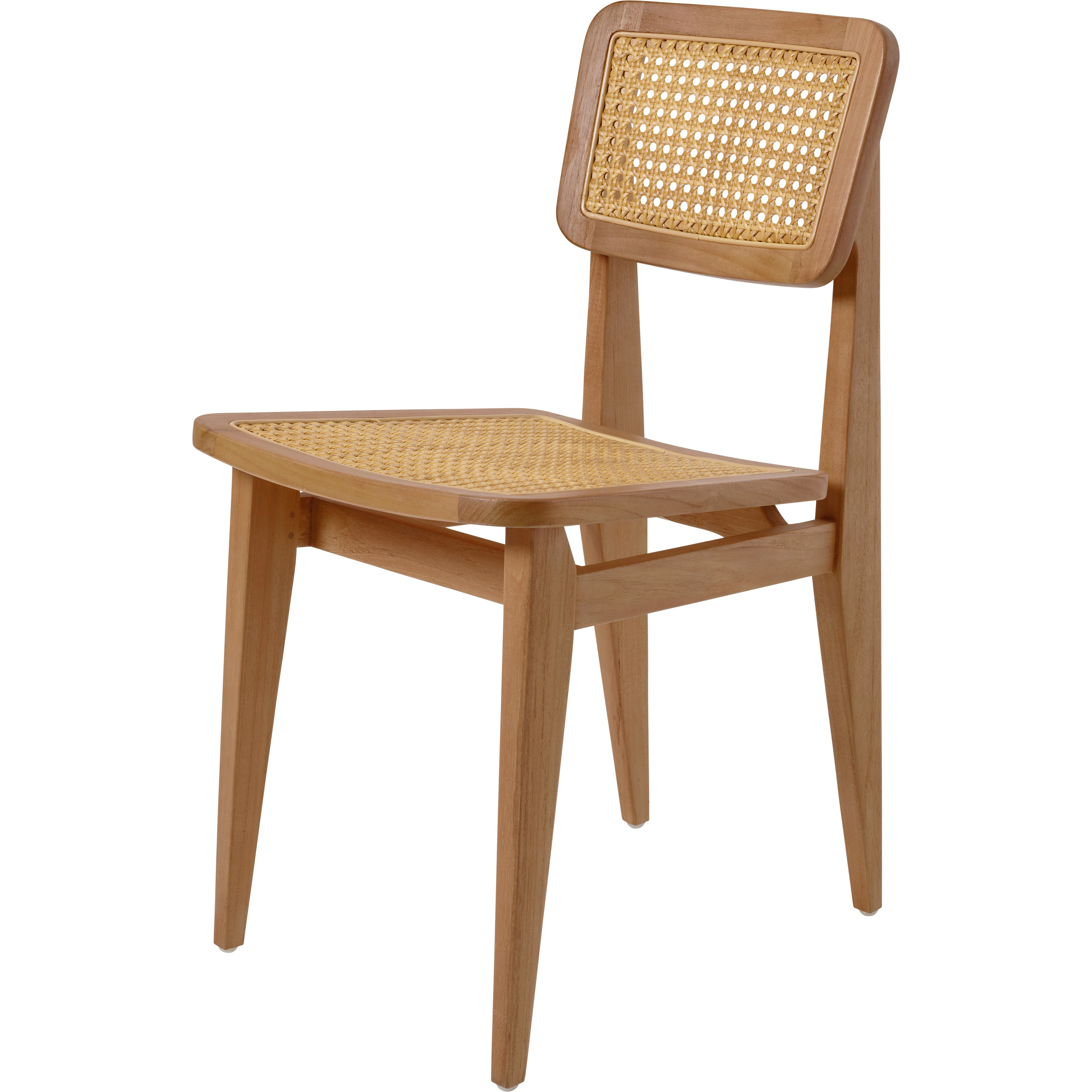 gubi c-chair outdoor matstol / french cane - trädgårdsstolar massiv teak