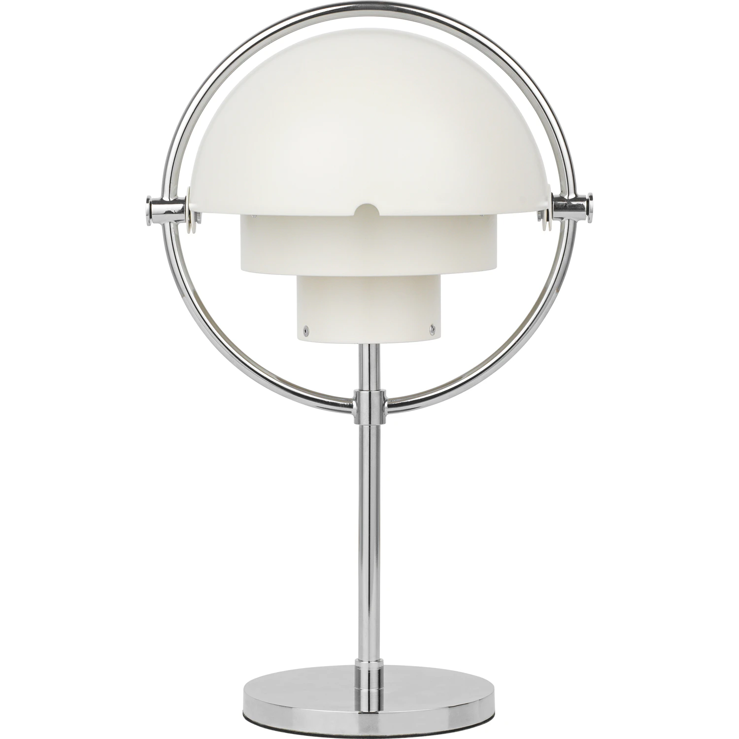 Gubi Multi-lite Bordslampa Portabel Krom / Vit Halvmatt - Portabla lampor Mattvit
