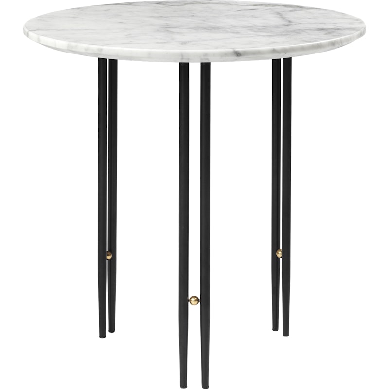 IOI Soffbord Svart / Mässing / Vit Marmor, Ø50 cm