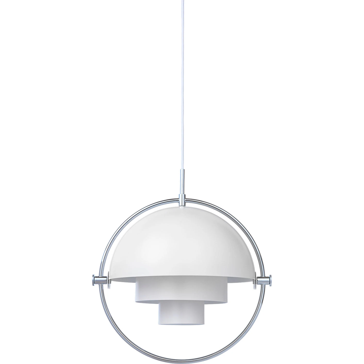 Gubi Multi-lite Pendel 36 Cm Krom/ Halvmatt - Pendellampor Stål Vit
