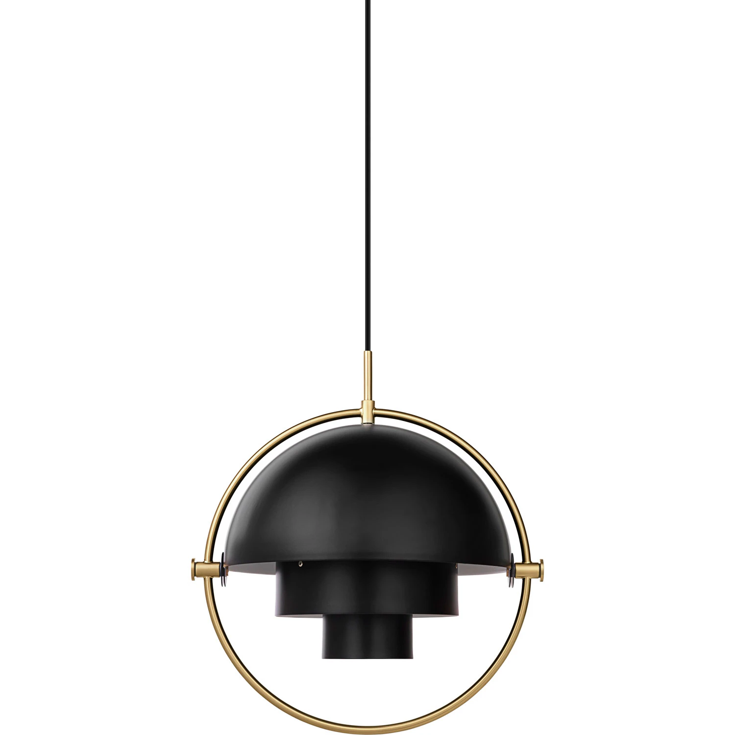 Gubi Multi-lite Pendel 36 Cm Mässing/soft Black Halvmatt - Pendellampor Stål Svart