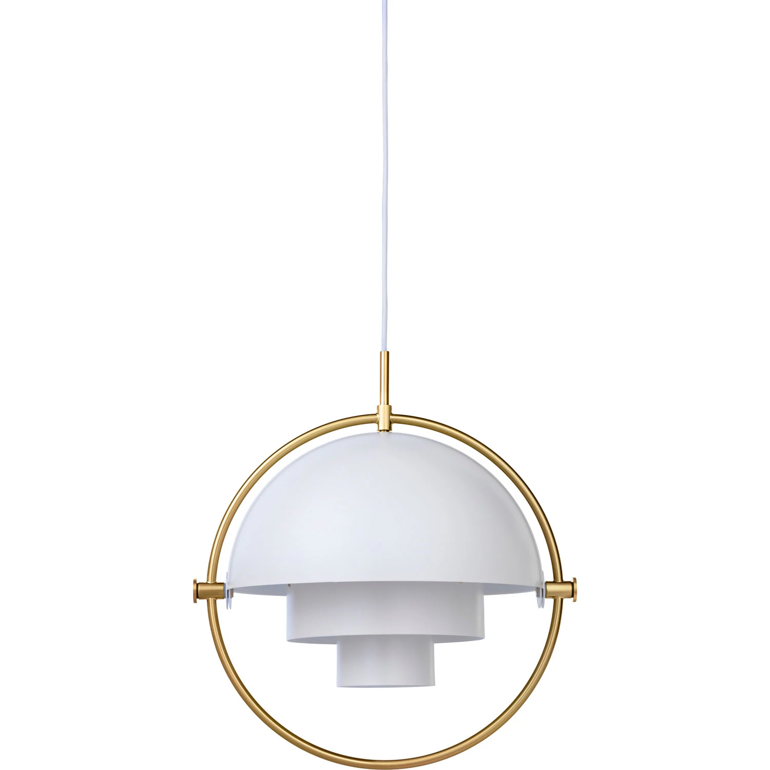 Gubi Multi-lite Pendel 36 Cm Mässing/ Halvmatt - Pendellampor Stål Vit