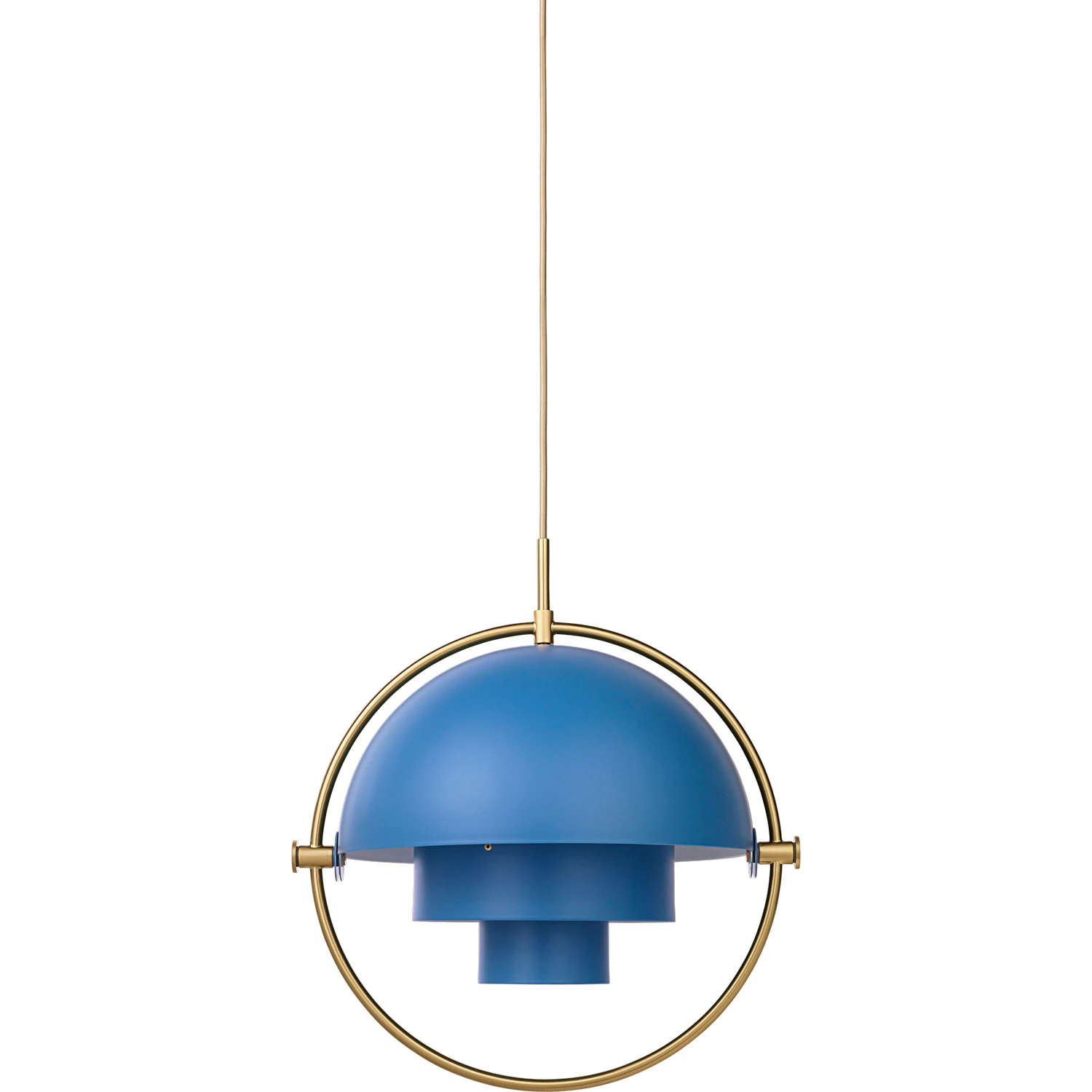 Gubi Multi-lite Pendel 36 Cm Mässing/nordic Blue Matt - Pendellampor Stål Blå