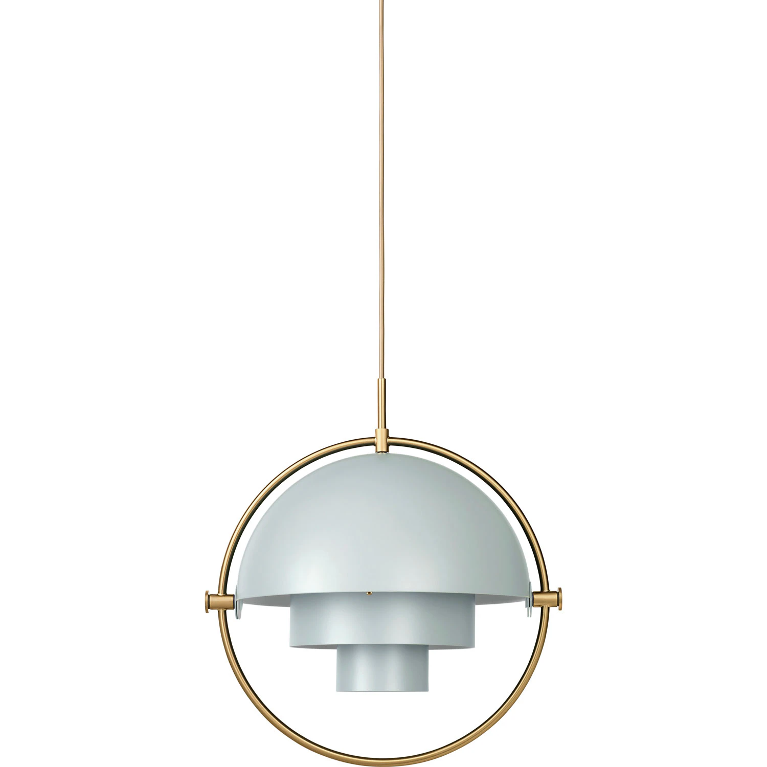 Gubi Multi-lite Pendel 36 Cm Mässing/sea Grey Halvmatt - Pendellampor Stål Grå