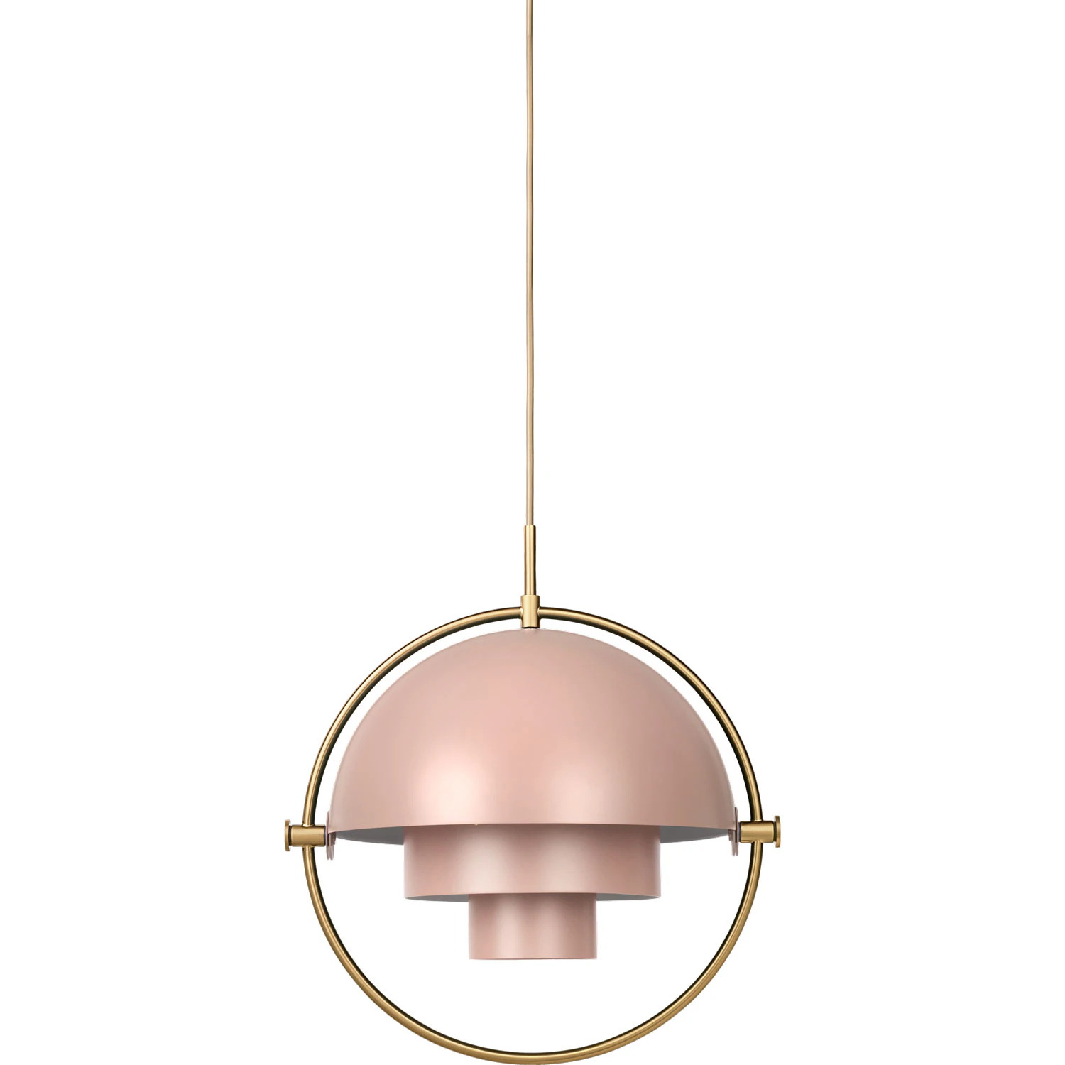 Gubi Multi-lite Pendel 36 Cm /rose Dust Halvmatt - Pendellampor Stål Mässing