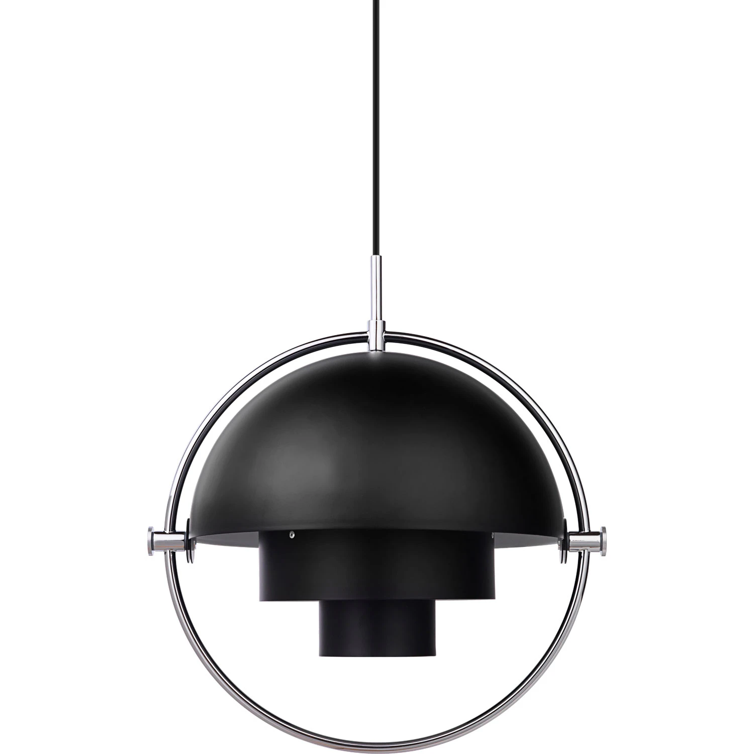 Gubi Multi-lite Pendel 36 Cm Krom/ Halvmatt - Pendellampor Stål Svart