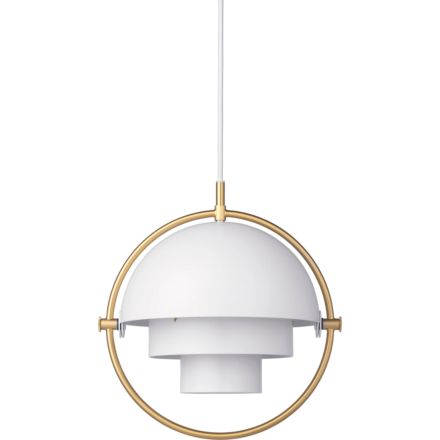 Gubi Multi-lite Pendel Ø25,5 Cm Mässing / - Pendellampor Metall Vit