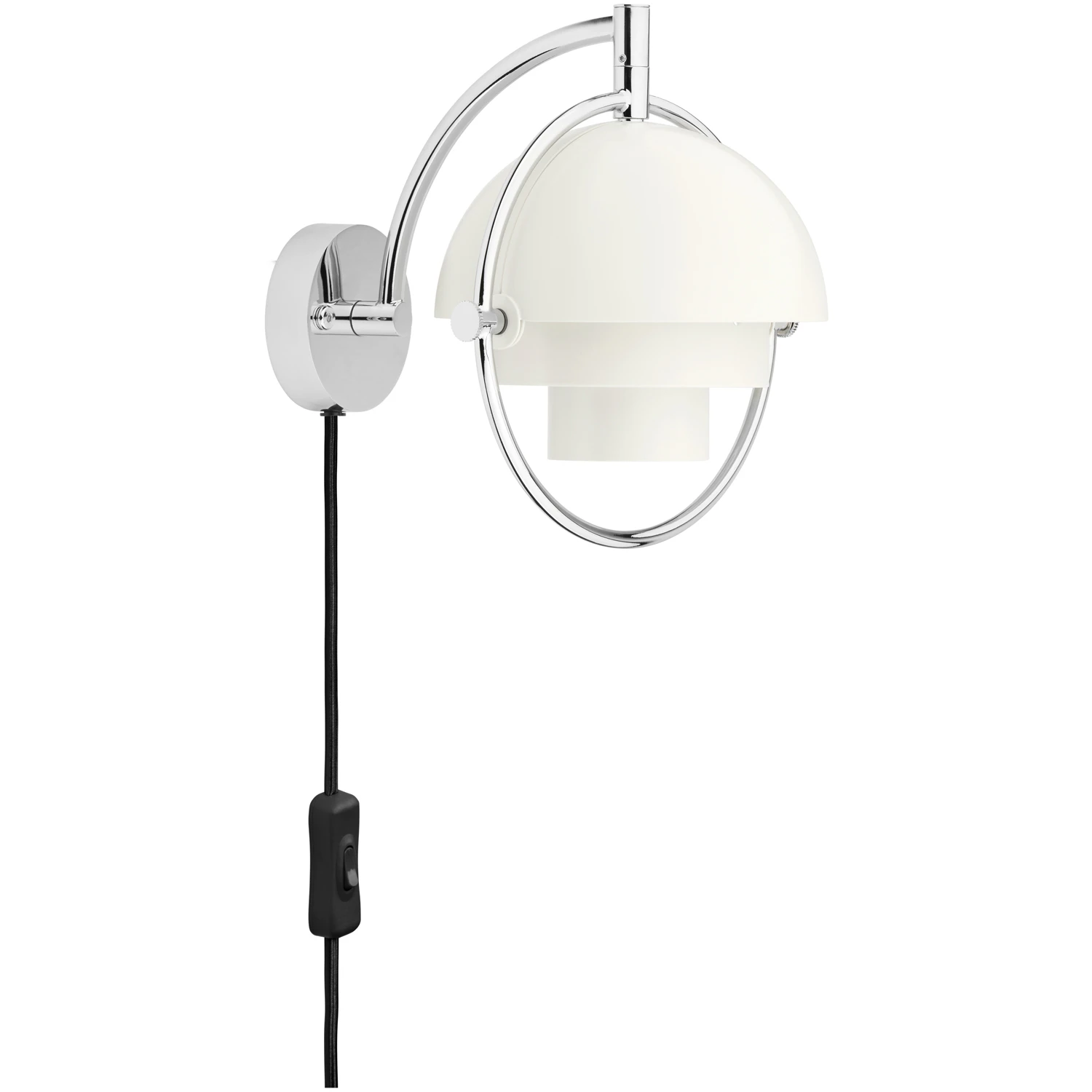 Gubi Multi-lite V&auml;gglampa White Semi Matt / Chrome - V&auml;gglampor Metall Mattvit