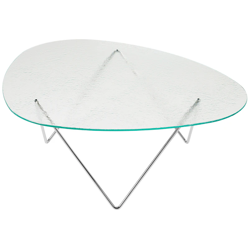 Pedrera Soffbord Texturerat Glas, Klar / Krom