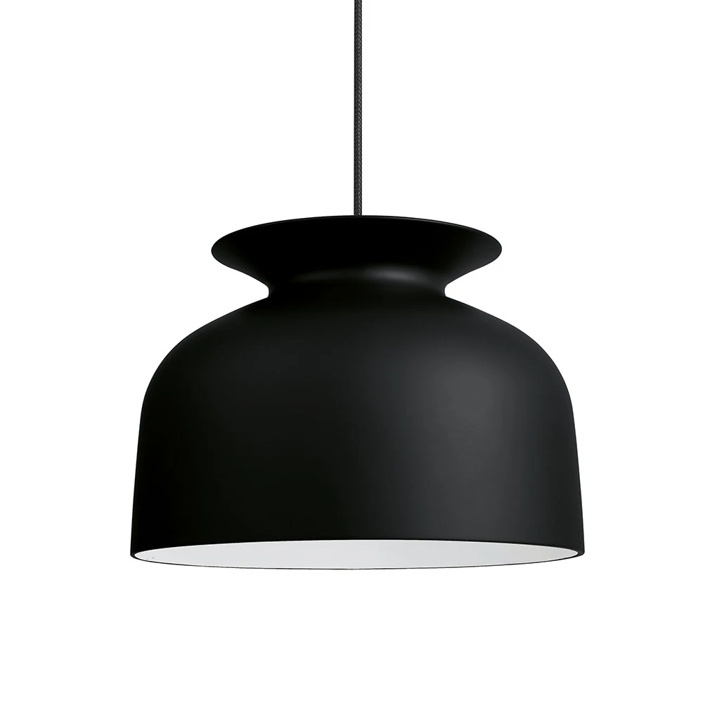Gubi Ronde Taklampa Ø40 Cm Charcoal Black - Pendellampor Aluminium Svart