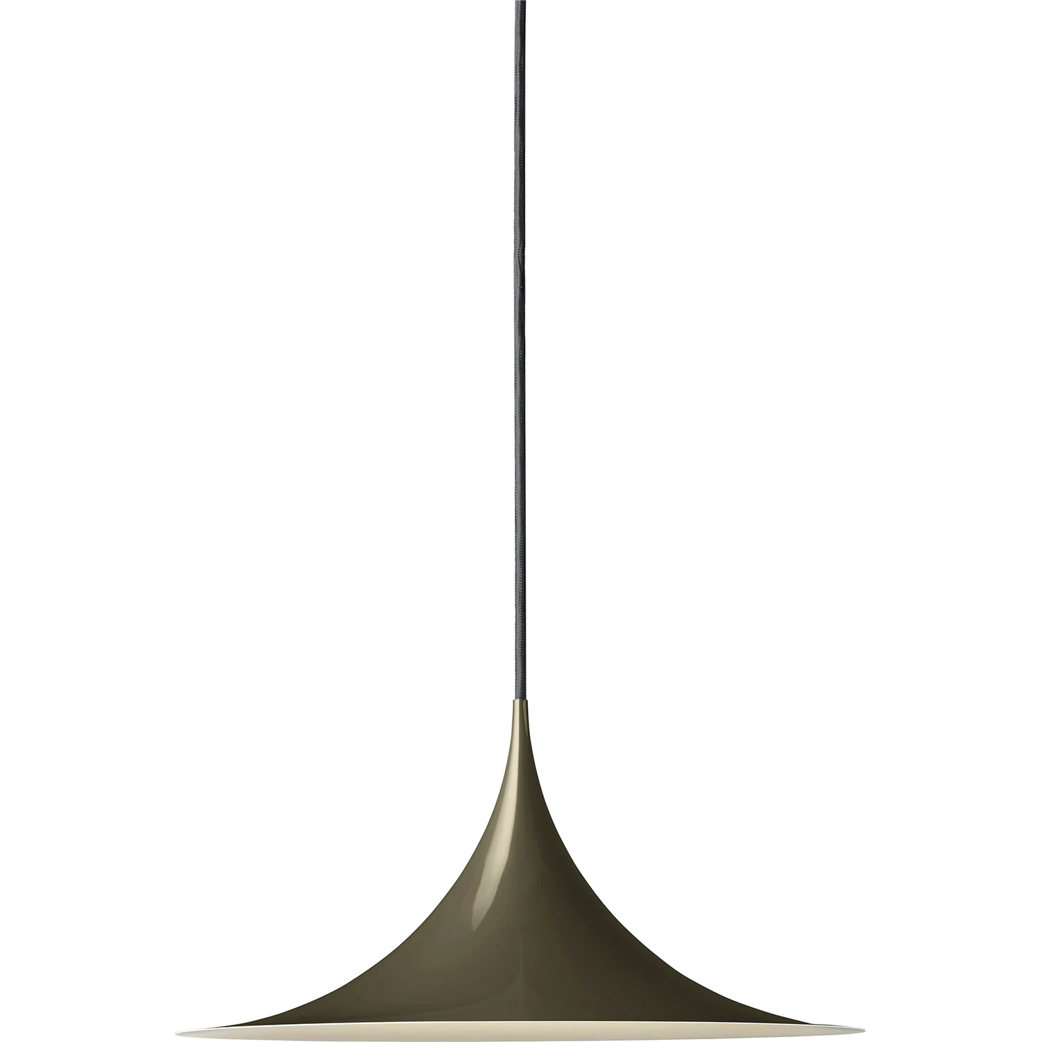 Gubi Semi Pendel Ø30 Cm Glossy - Pendellampor Aluminium Dark Cocoa