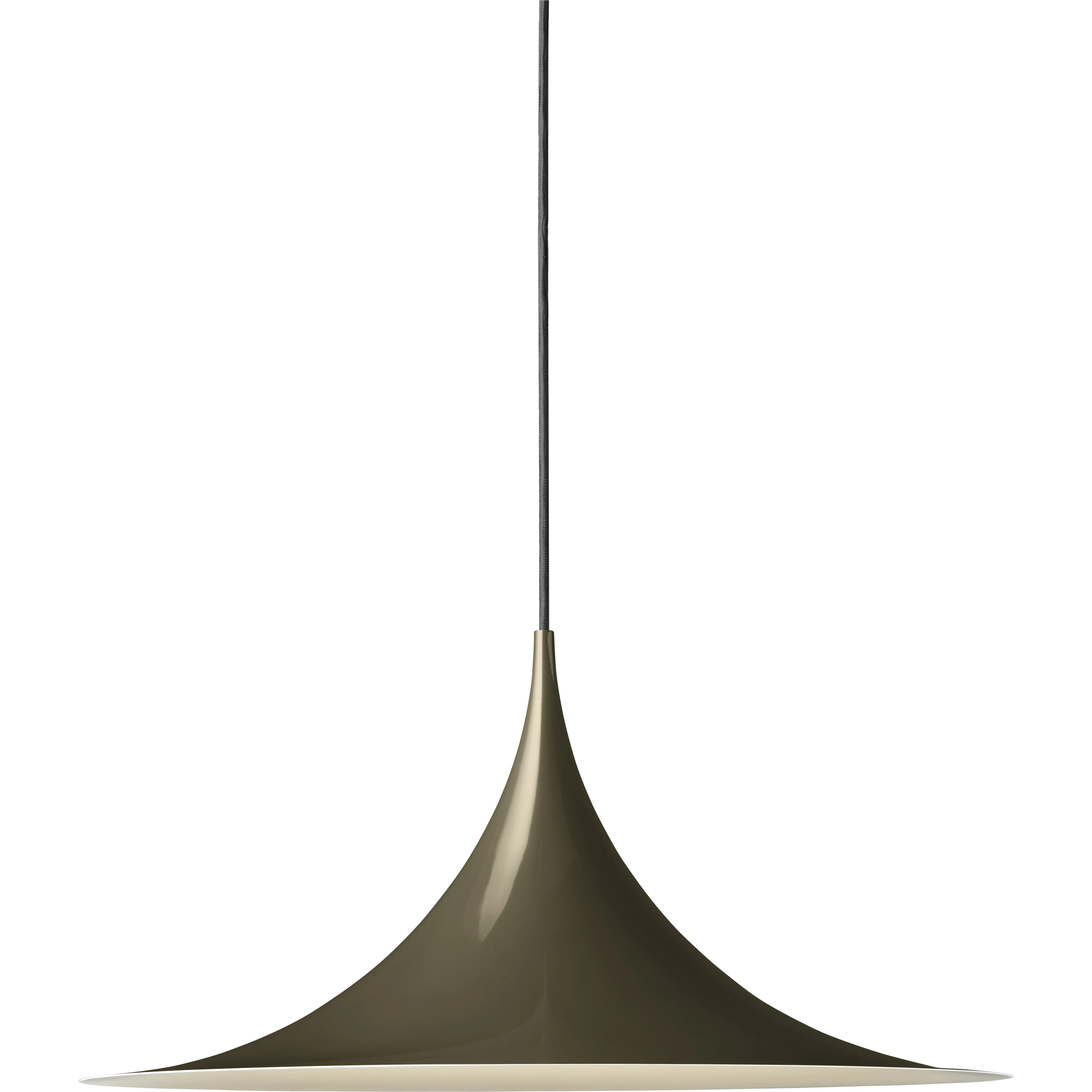 Gubi Semi Pendel Ø47 Cm Glossy - Pendellampor Aluminium Dark Cocoa