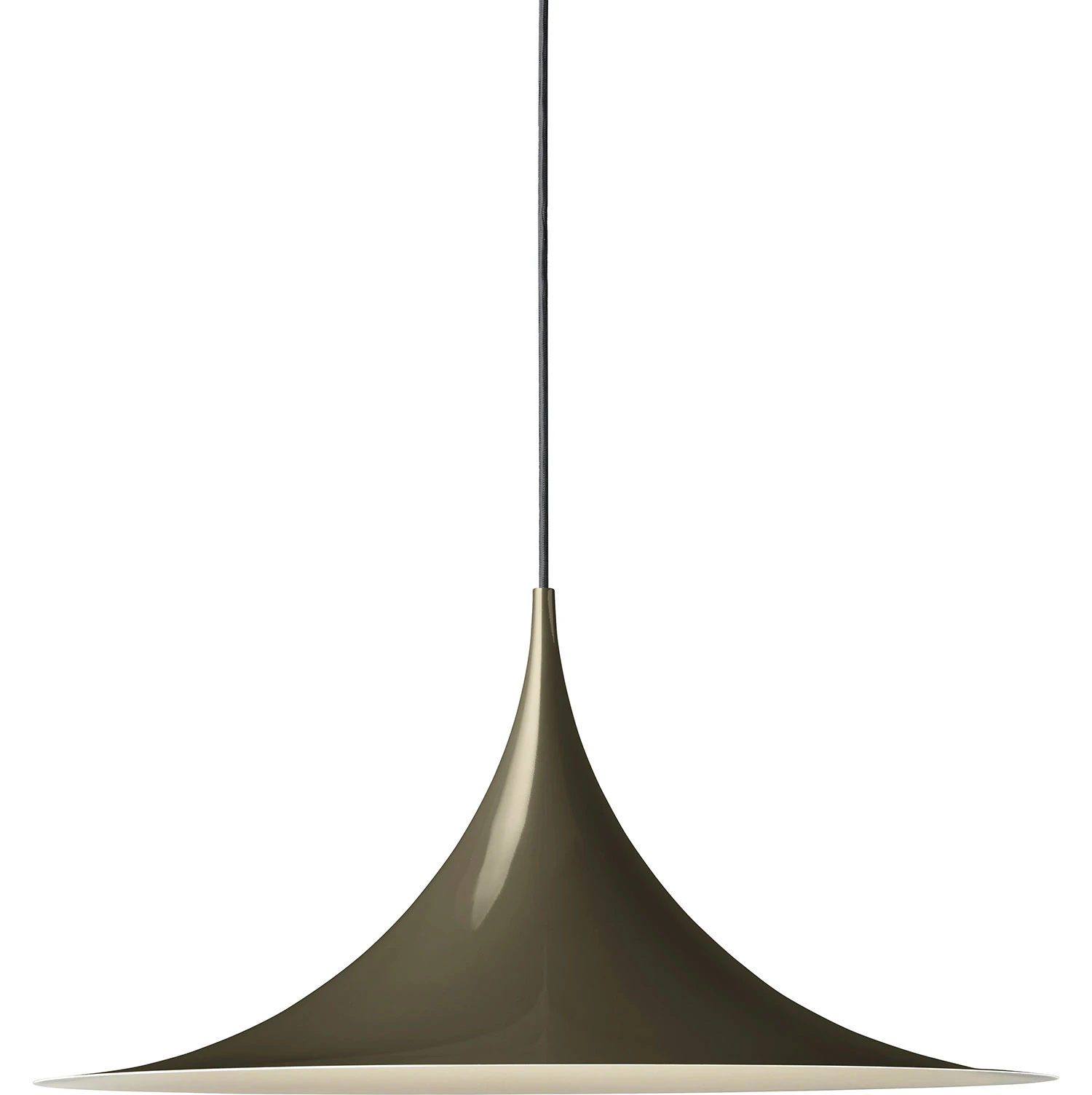 Gubi Semi Pendel Ø60 Cm Glossy - Pendellampor Aluminium Dark Cocoa