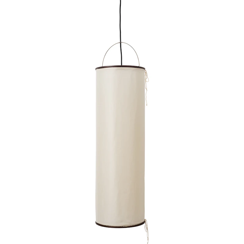 Silk Lantern Pendel, Natural White Silk / Svart