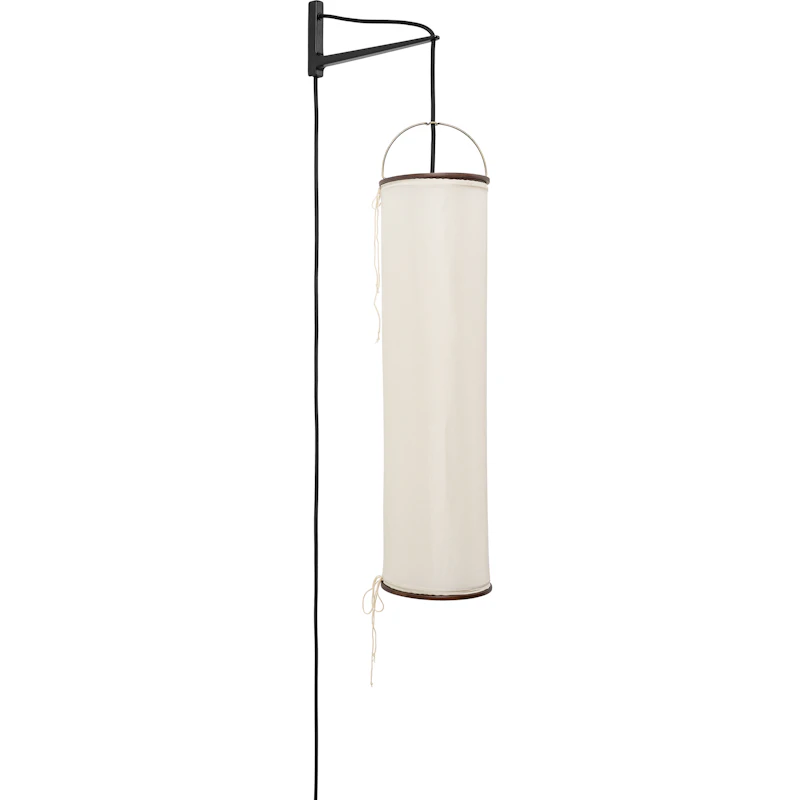 Silk Lantern Vägglampa, Natural White Silk / Svart