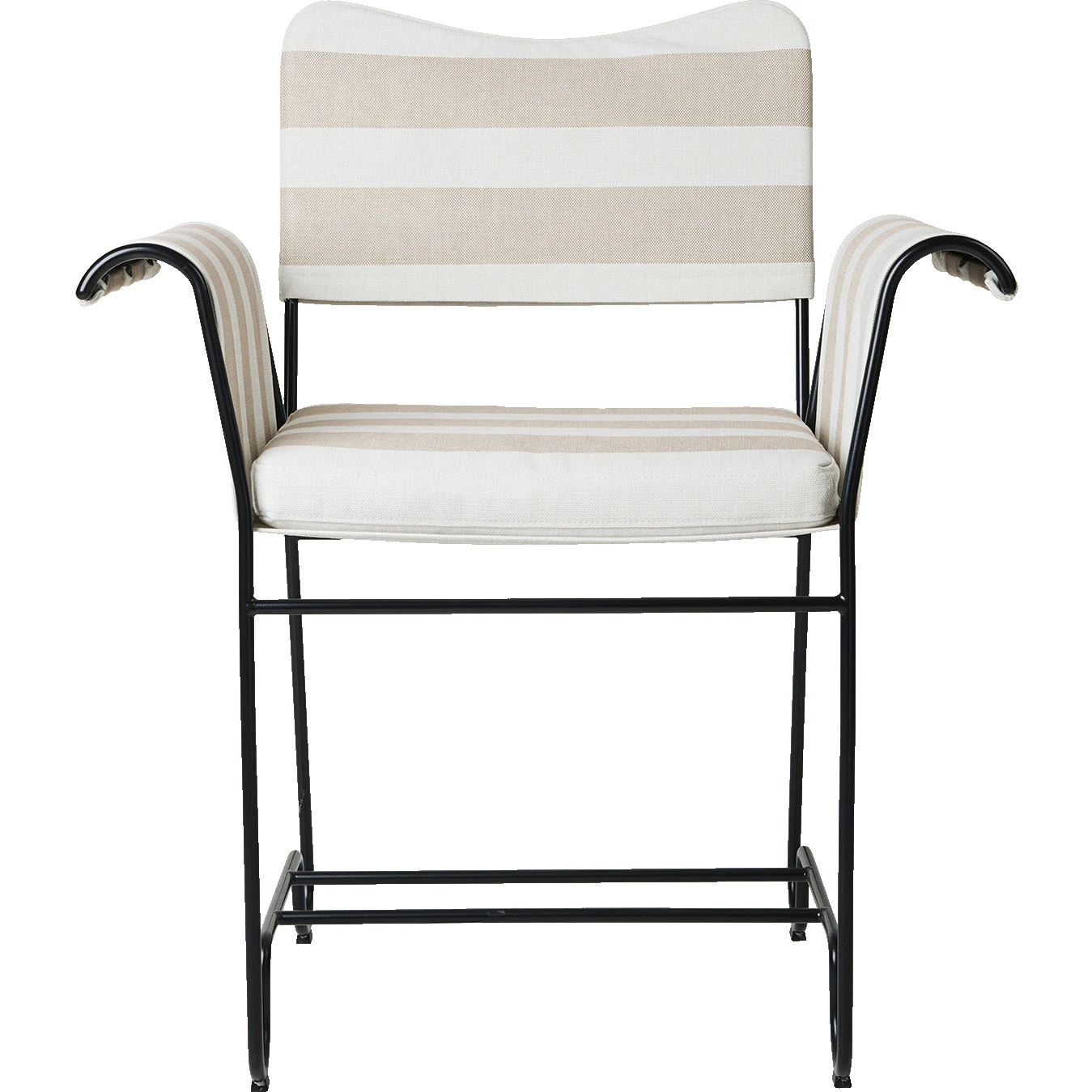 Gubi Tropique Matstol / Leslie Stripe 40 - Tr&auml;dg&aring;rdsstolar Rostfritt St&aring;l Classic Black