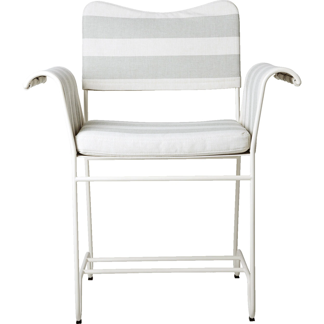 Gubi Tropique Matstol / Leslie Stripe 20 - Tr&auml;dg&aring;rdsstolar Rostfritt St&aring;l Classic White Semi Matt