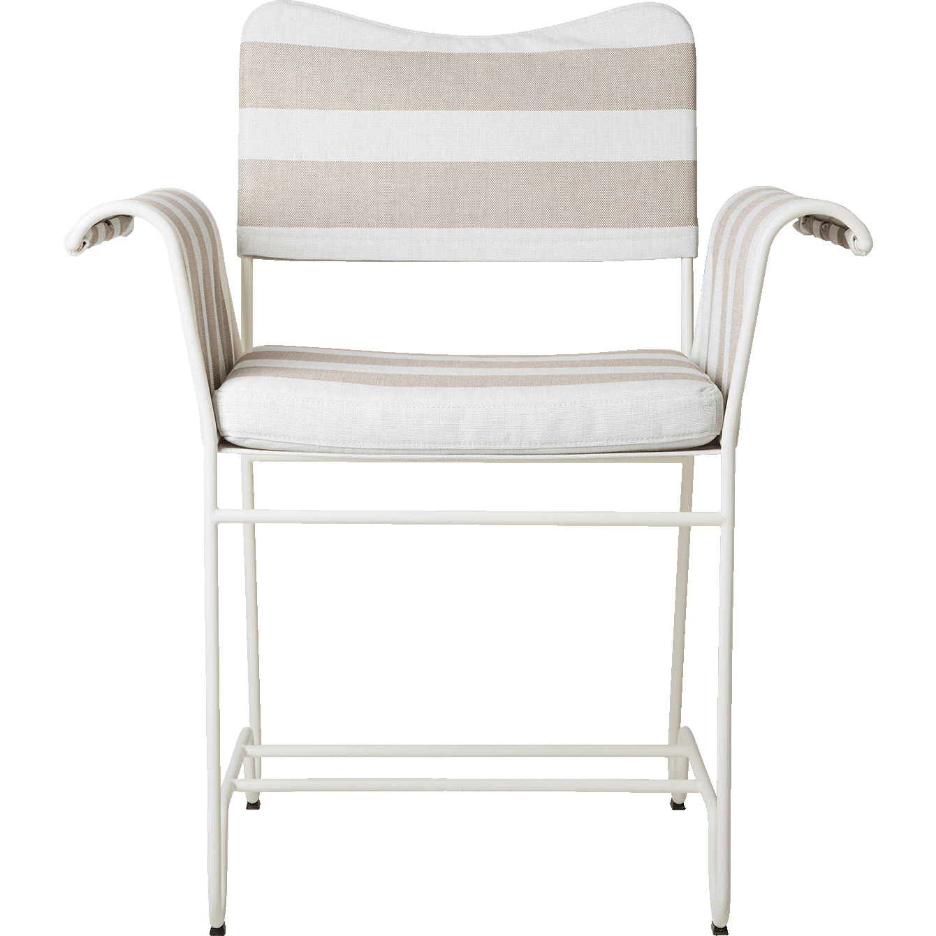 Gubi Tropique Matstol / Leslie Stripe 40 - Tr&auml;dg&aring;rdsstolar Rostfritt St&aring;l Classic White Semi Matt