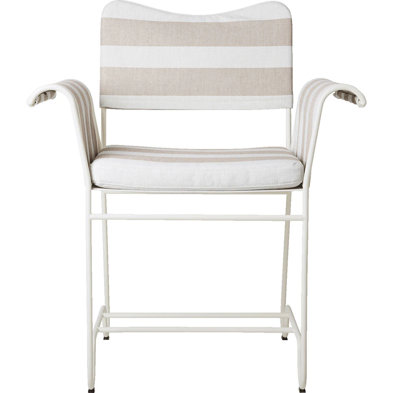 Tropique Matstol, Classic White Semi Matt / Leslie Stripe 40