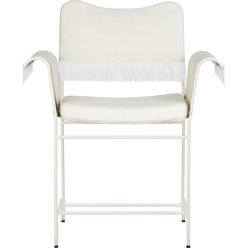 Tropique Matstol Med Fransar, Classic White Semi Matt / Leslie 06