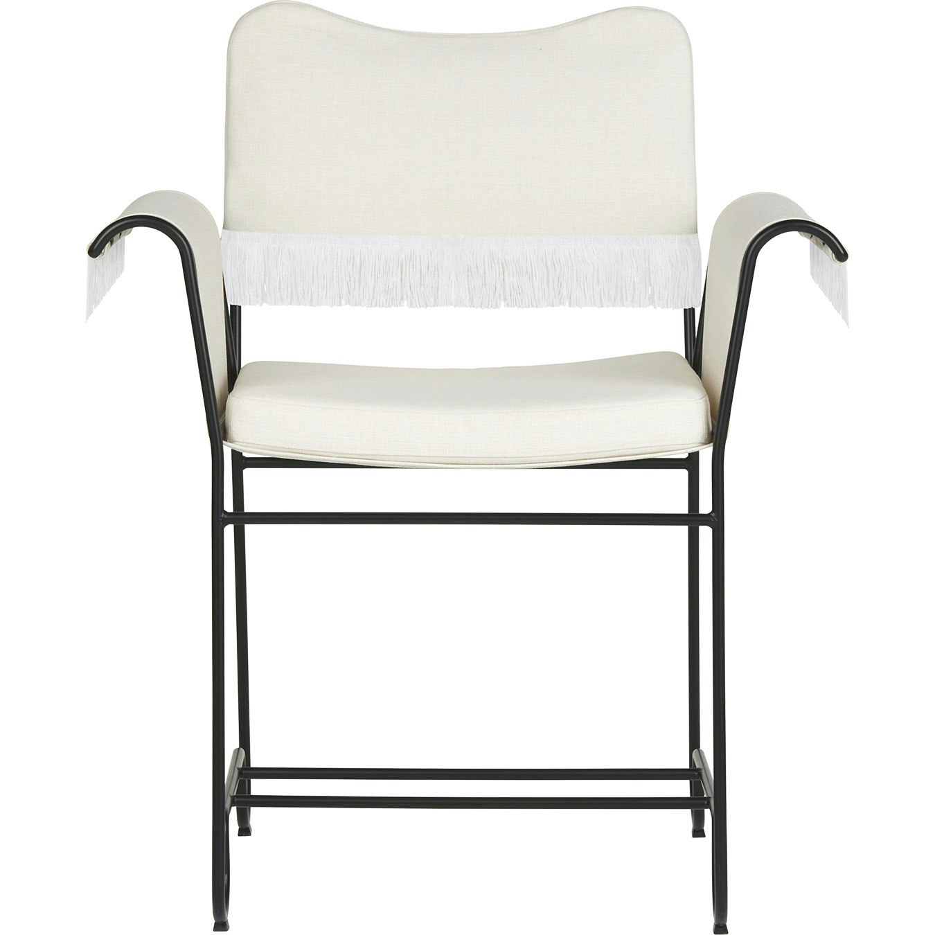 gubi tropique matstol med fransar / leslie 06 - trädgårdsstolar rostfritt stål classic black