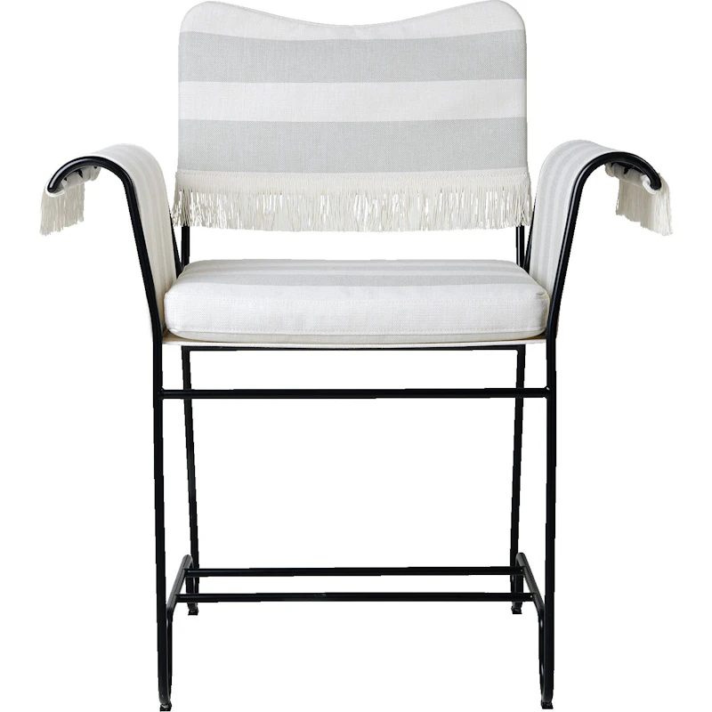 Tropique Matstol Med Fransar, Classic Black / Leslie Stripe 20