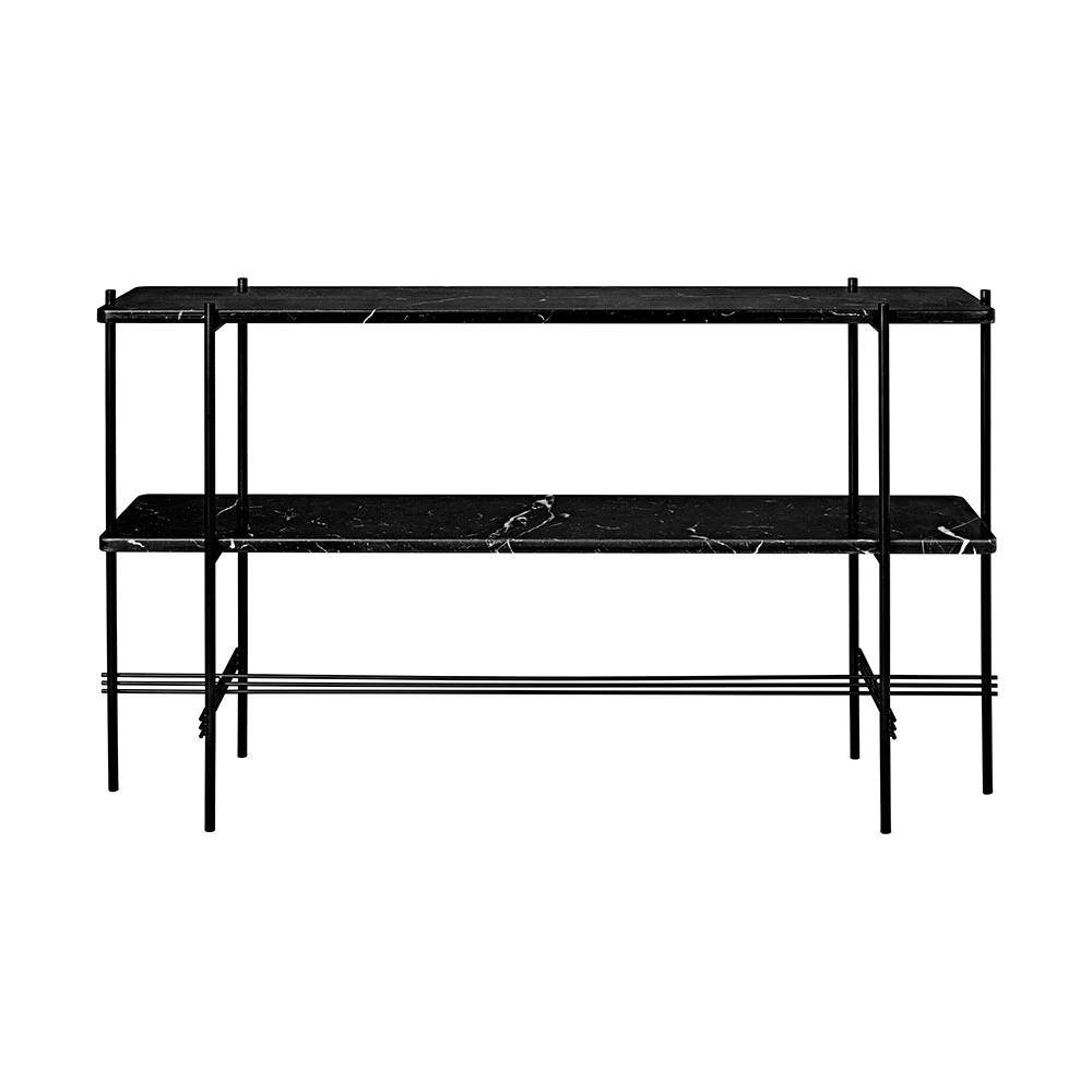 Gubi Ts Console 2 Hyllor / Marmor - Sk&auml;nkar & sideboards St&aring;l Svart