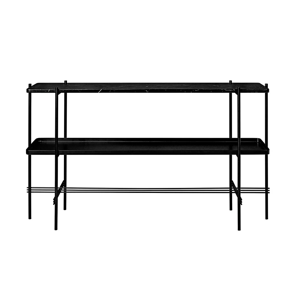 Gubi Ts Console 2 Hyllor / Marmor - Sk&auml;nkar & sideboards St&aring;l Svart