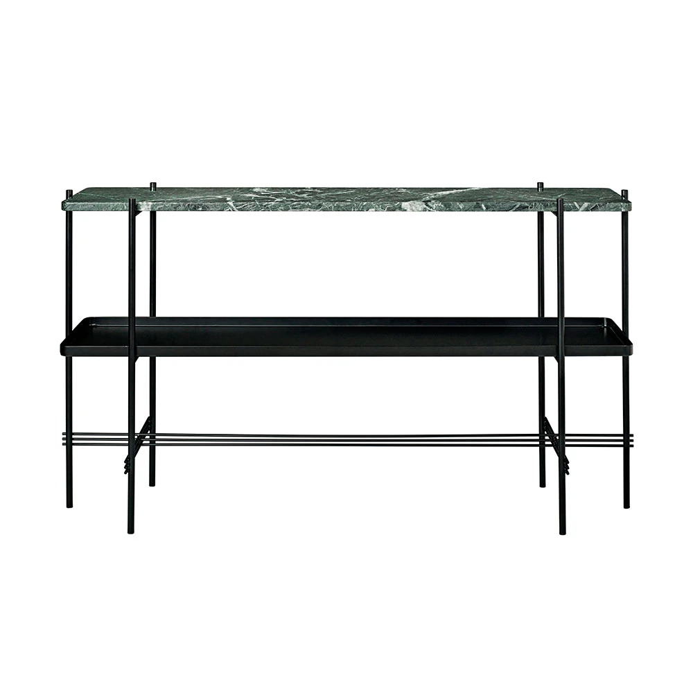 Gubi Ts Console 2 Hyllor /gr&ouml;n Marmor - Sk&auml;nkar & sideboards St&aring;l Svart