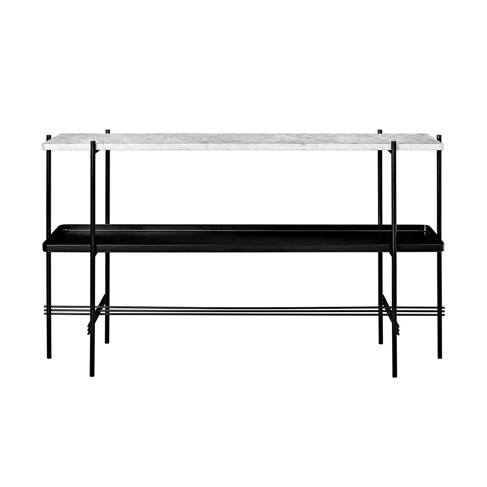 Gubi Ts Console 2 Hyllor /vit Marmor - Sk&auml;nkar & sideboards St&aring;l Svart