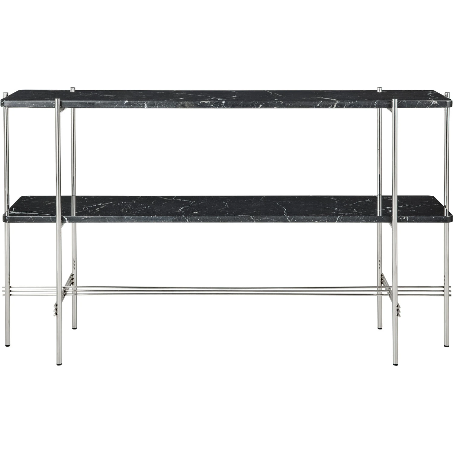 Gubi Ts Console Sidobord 120x30x72 Cm Polerat St&aring;l / Marquinamarmor - Sidobord & Avlastningsbord Nero Marquina Svart